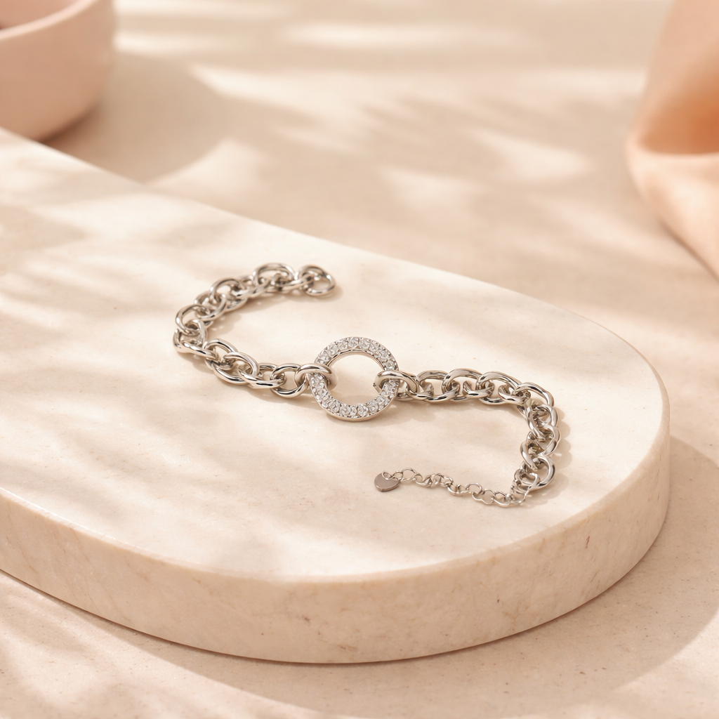 Bracelet Chainette Strass Julia Acier Inoxydable 316L – Doré & Argenté