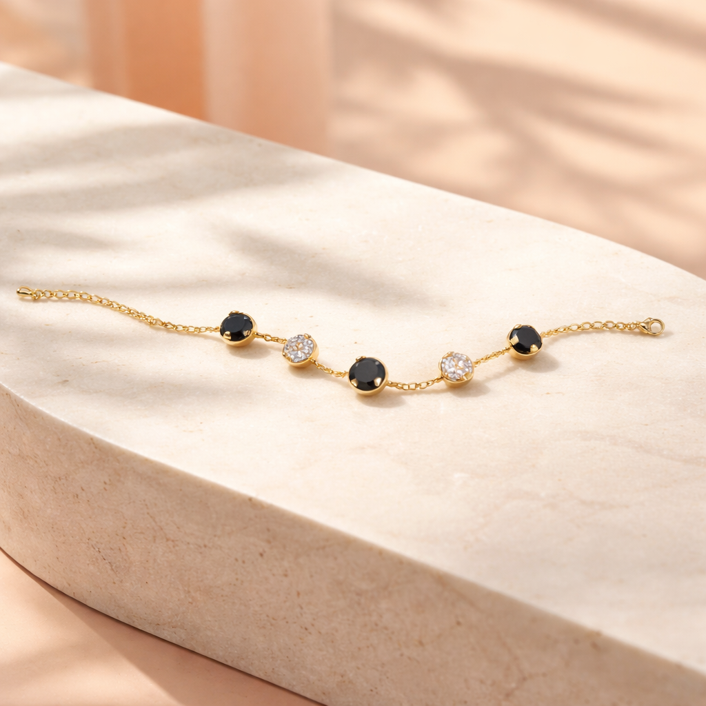 Bracelet Annabelle – Maille Souple &amp; Pierres Multicouleurs