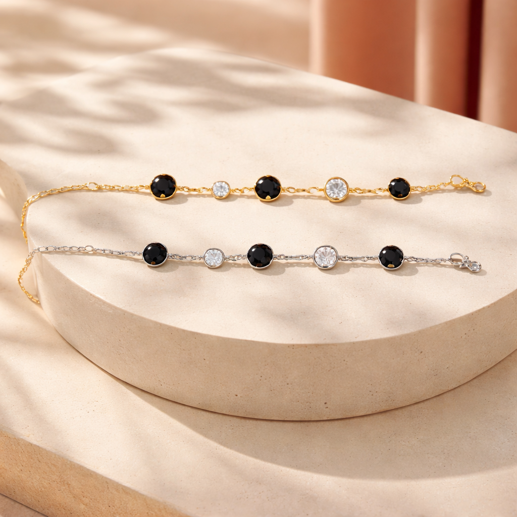 Bracelet Annabelle – Maille Souple &amp; Pierres Multicouleurs