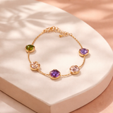 Bracelet Anna – Maille Souple &amp; Pierres Multicouleurs