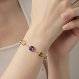 Bracelet Anna – Maille Souple &amp; Pierres Multicouleurs