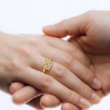 Bague Inès Ajustable – Motif Carré Strass – Acier Inoxydable 316L
